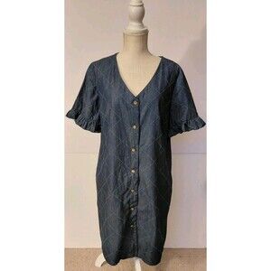 Violet Weekend Size XL Chambray Button Front Midi Dress